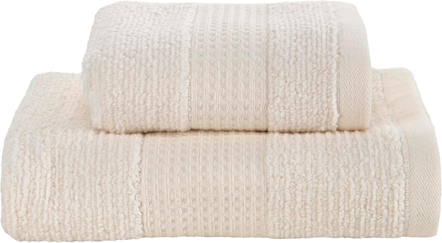 Coppia Spugna 1 pz Viso + 1 pz Ospite 100% Cotone Jacquard Nido D'Ape by Parah