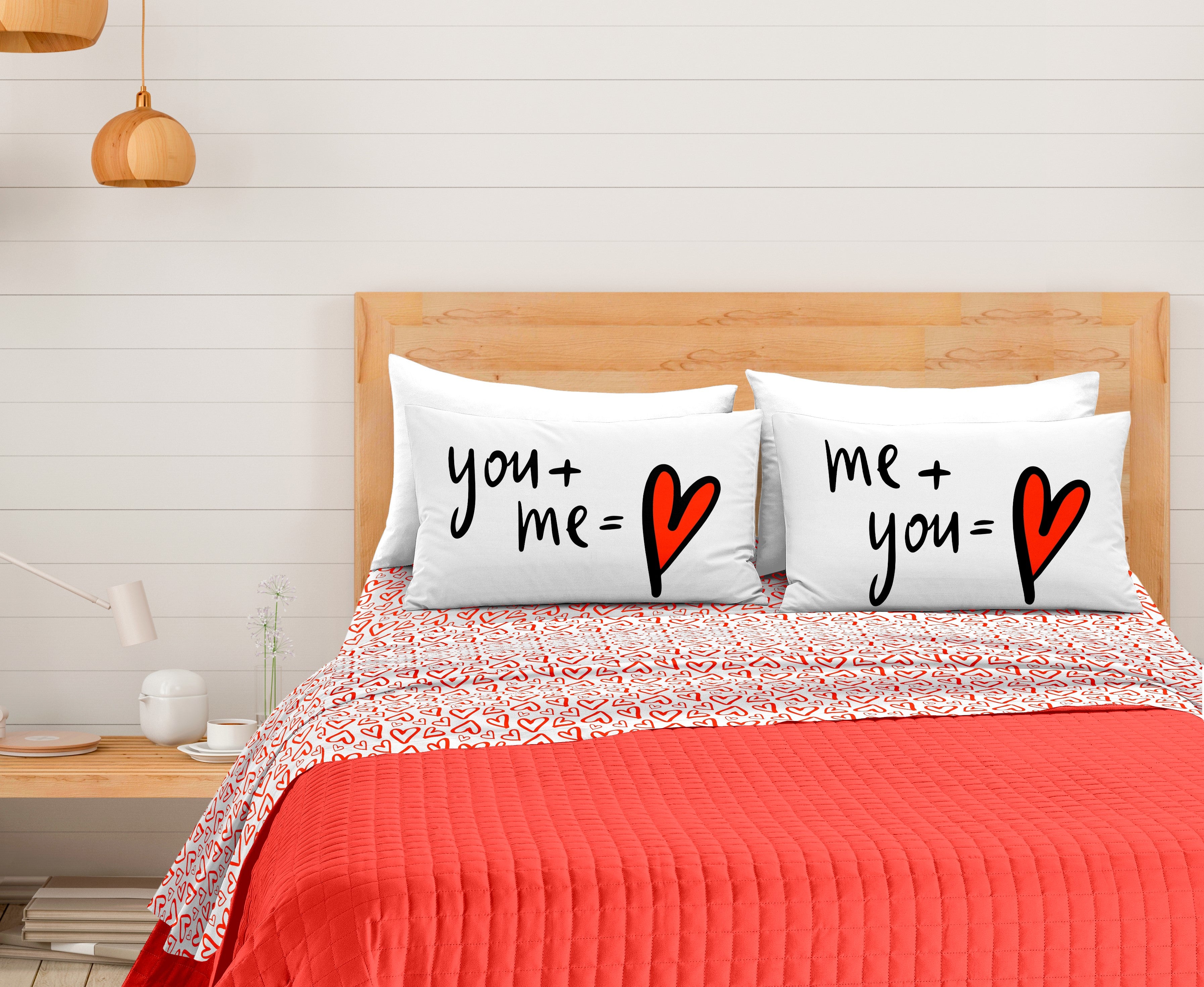 💕 Completo Letto Matrimoniale My Love in Cotone con Federe Doubleface by Gilania💕