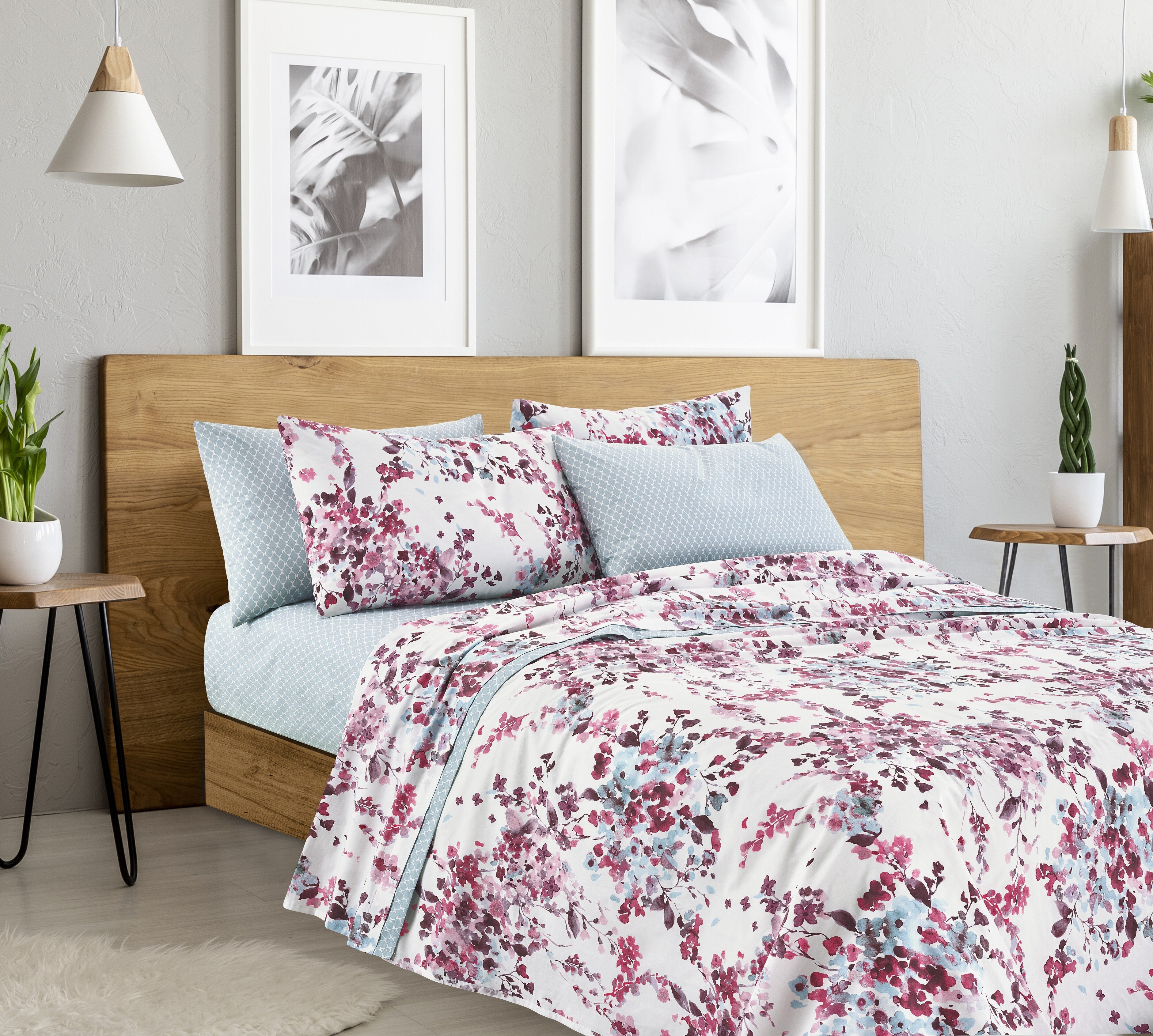Completo Letto Matrimoniale in Raso di Cotone Made in Italy by Parah