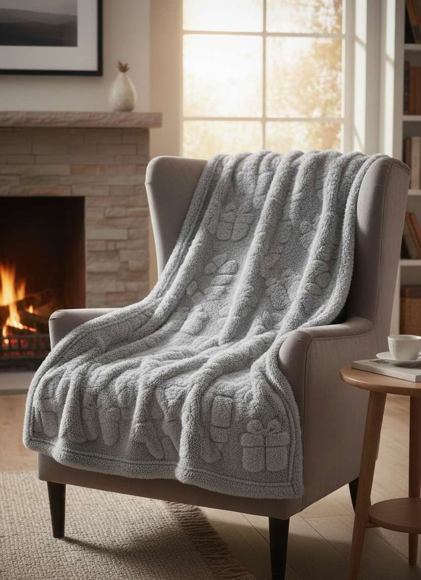 Plaid Rabbit Candy Cane in Morbidissima Flanella di Microfibra by Sono a Casa