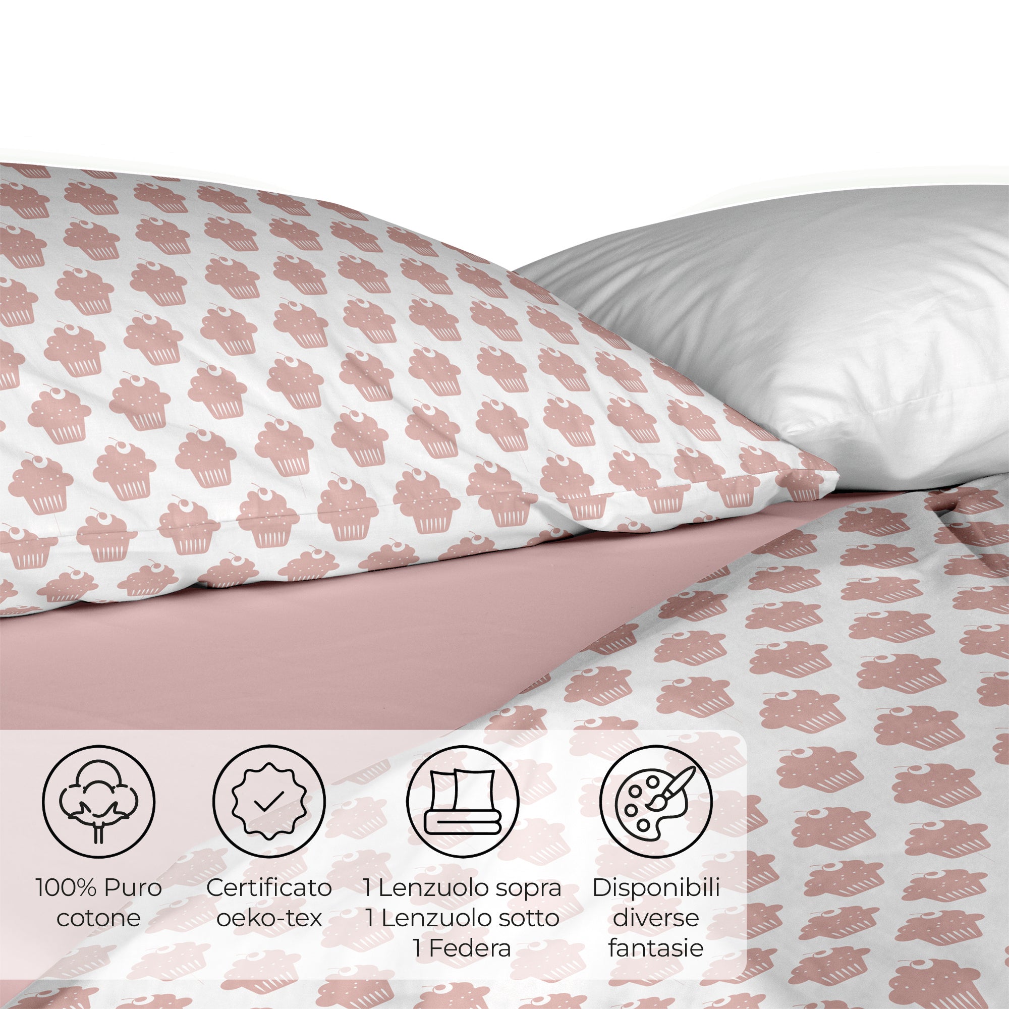 Completo Letto Matrimoniale in Cotone Collezione Candy Dreams