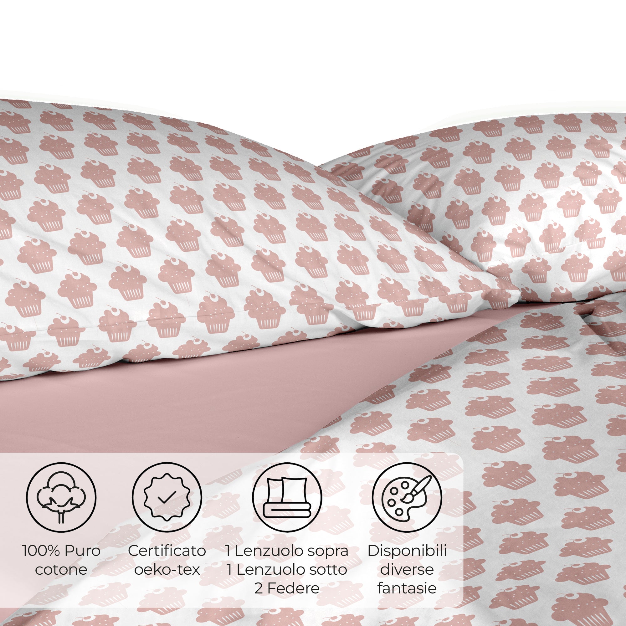 Completo Letto Matrimoniale in Cotone Collezione Candy Dreams