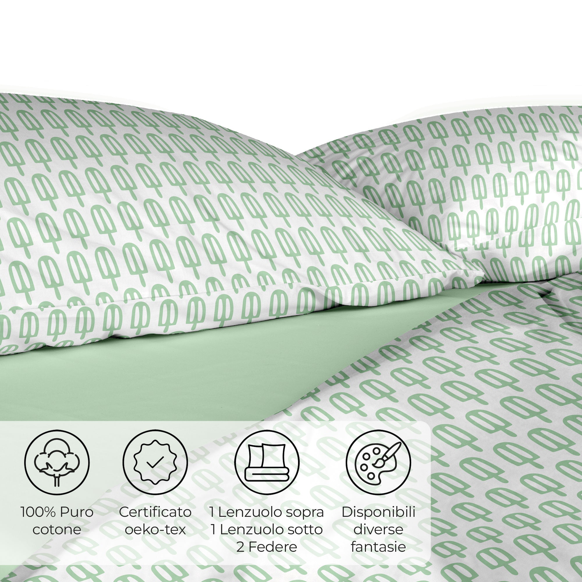 Completo Letto Matrimoniale in Cotone Collezione Candy Dreams