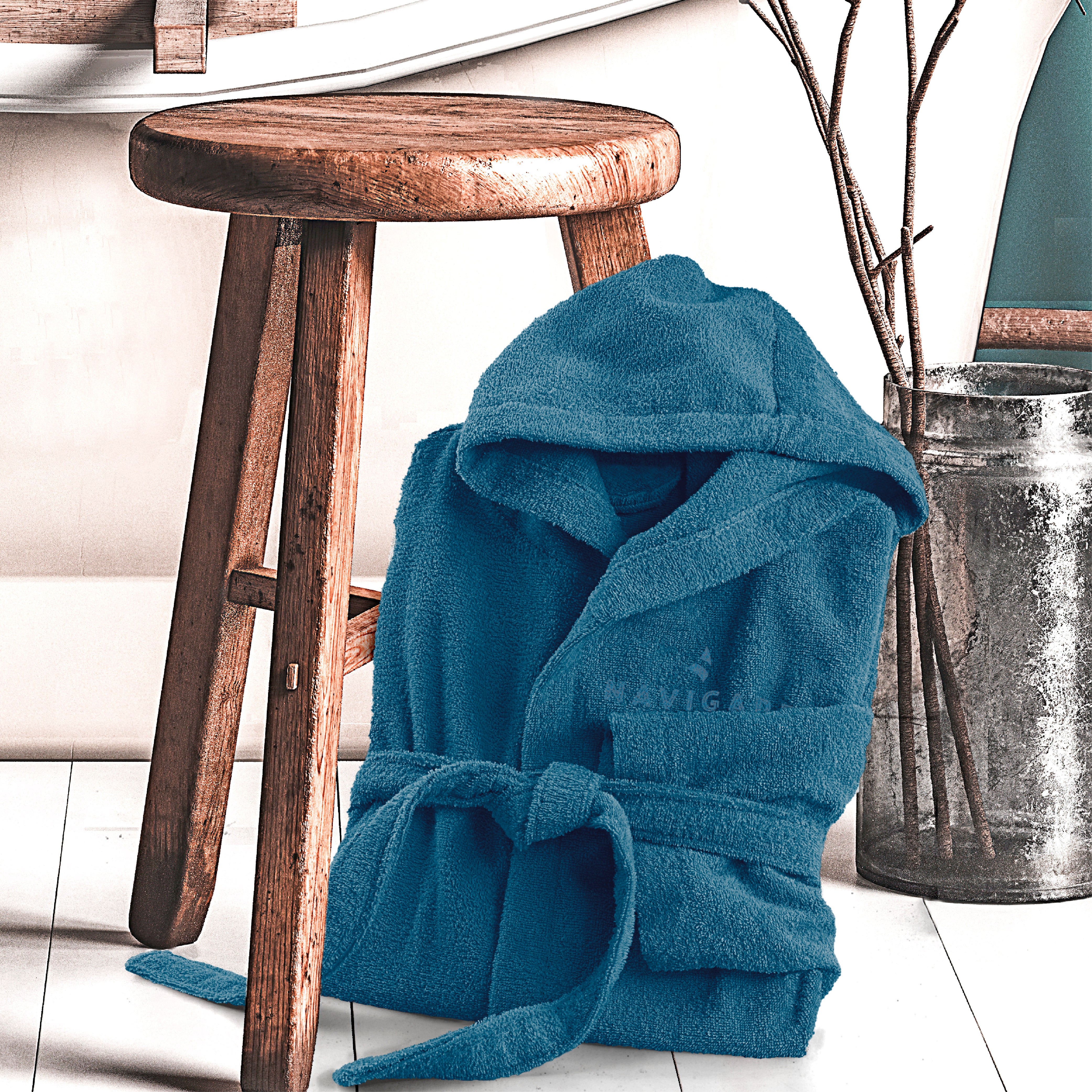 Accappatoio Parah 100% Cotone Morbido e Ultraleggere by Navigare | Taglia L/XL | Blu