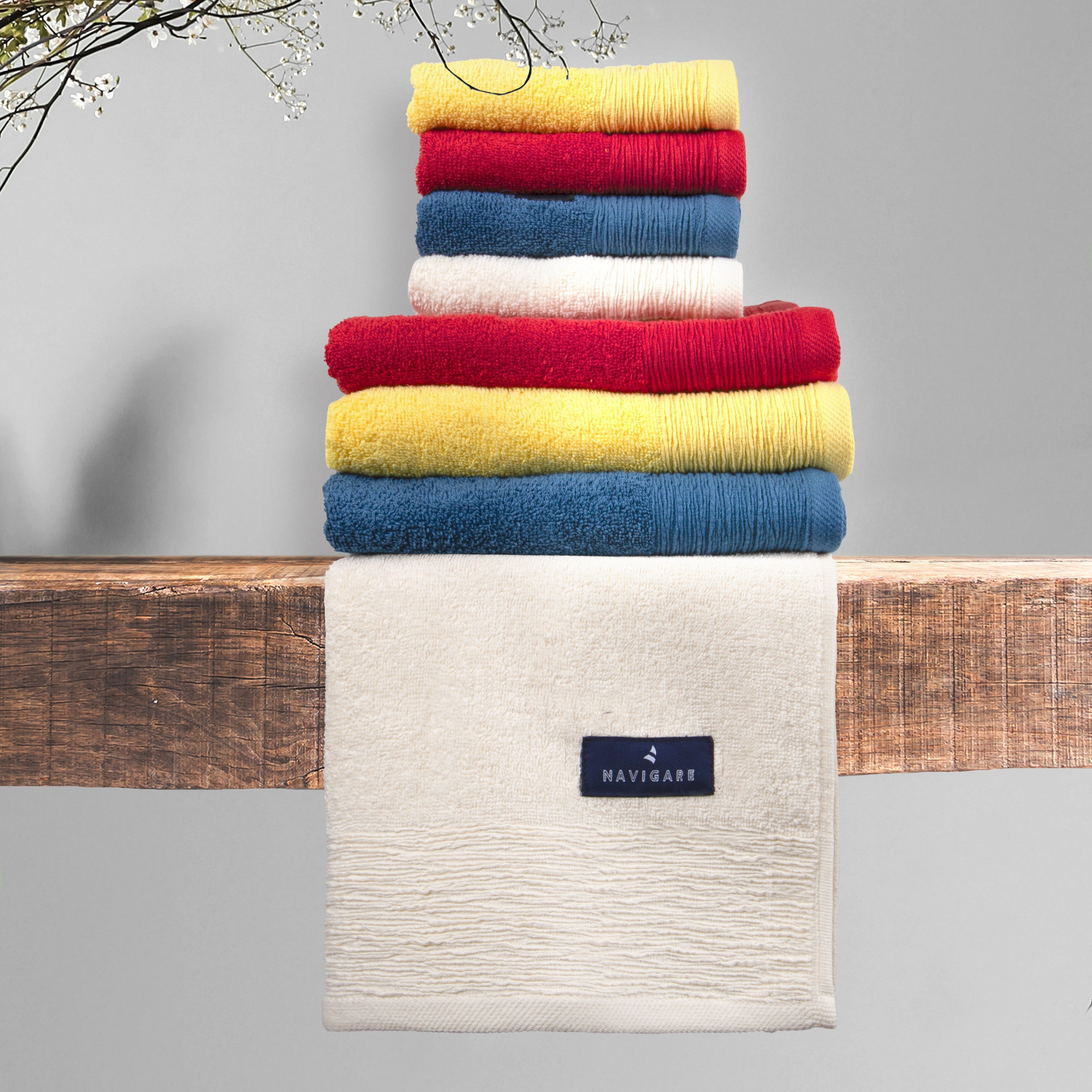 Set Asciugamani Bagno 8 Pezzi Multicolore in 100% Cotone by Navigare