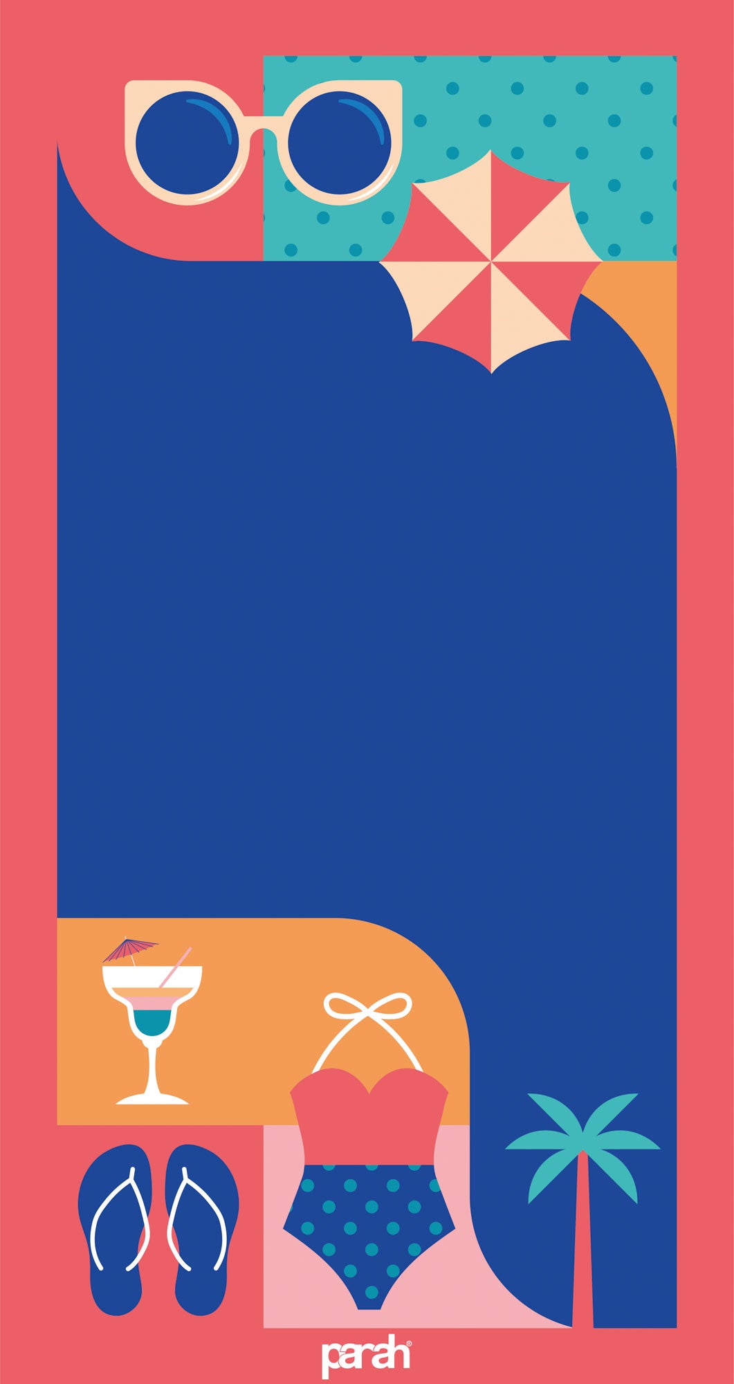 #color_spiaggia telo mare parah