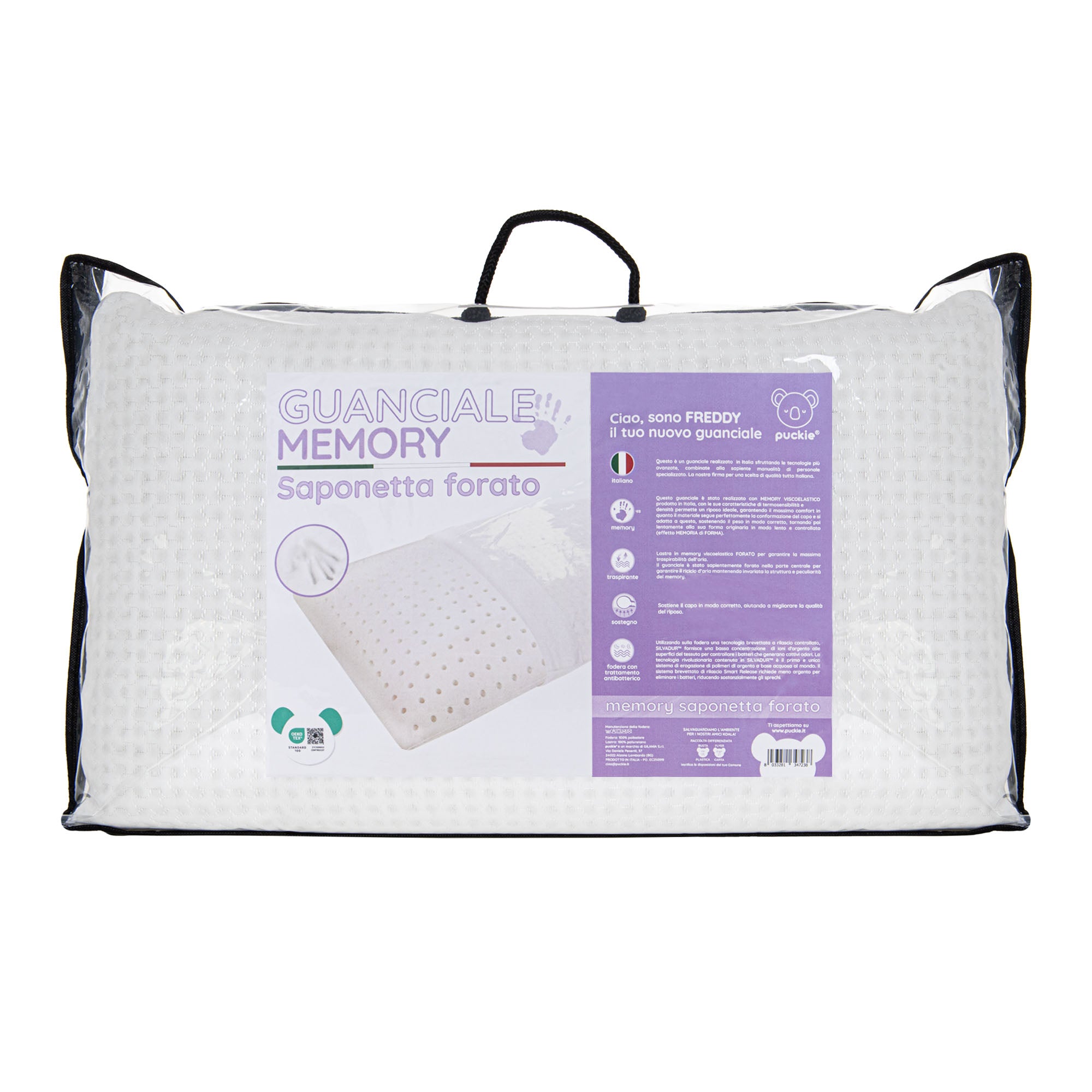 Puckie - Guanciale in Memory Foam con Stampa 3D - Design Unico - Made in Italy