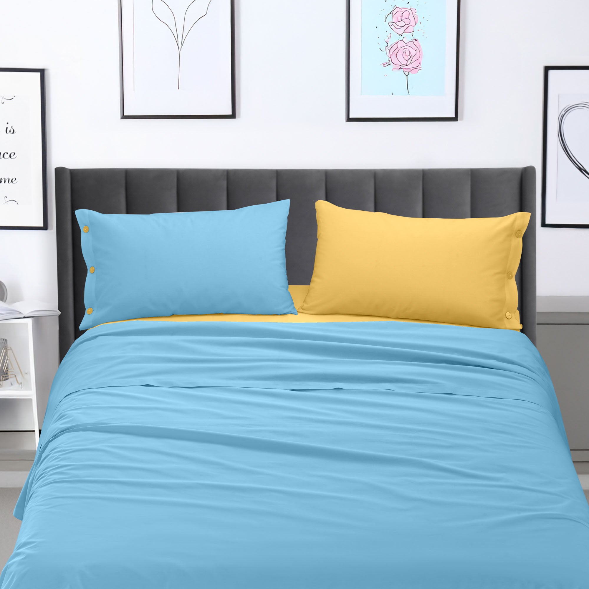 Completo Letto Matrimoniale in Cotone Collezione Good Vibes