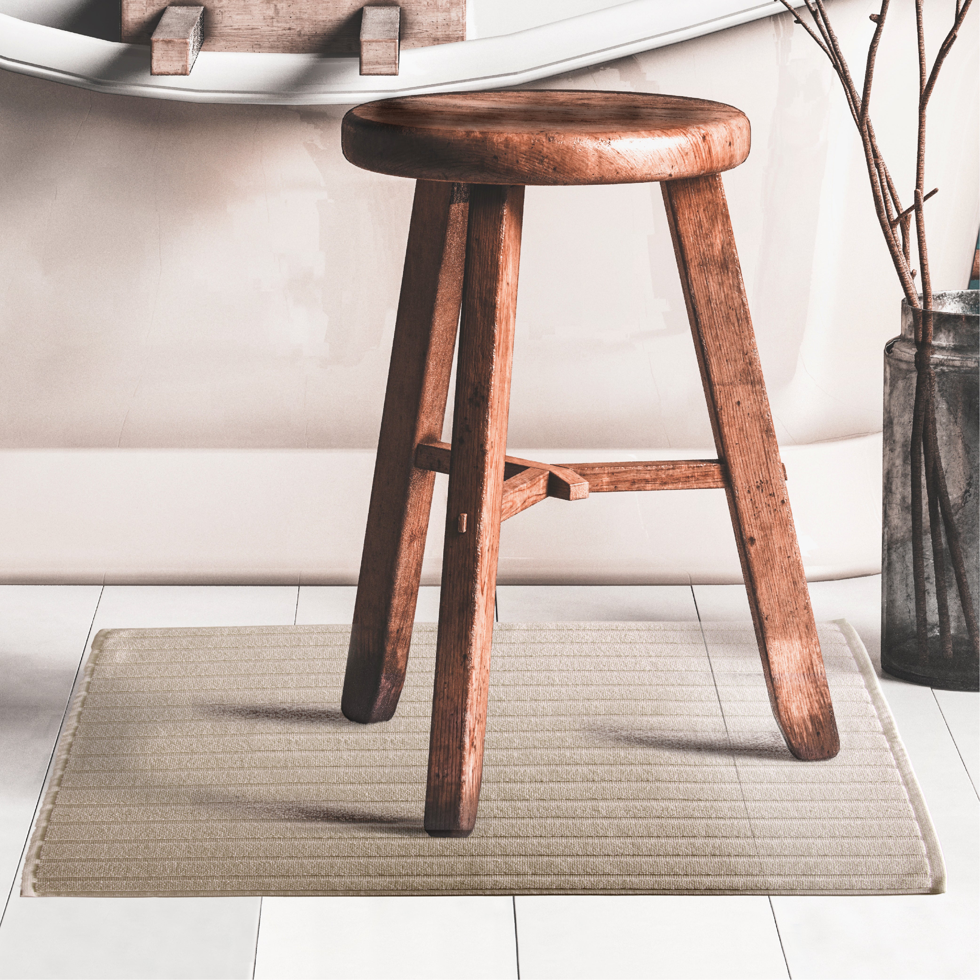 Tappeto Bagno 100% Cotone Jacquard Rigato by Parah