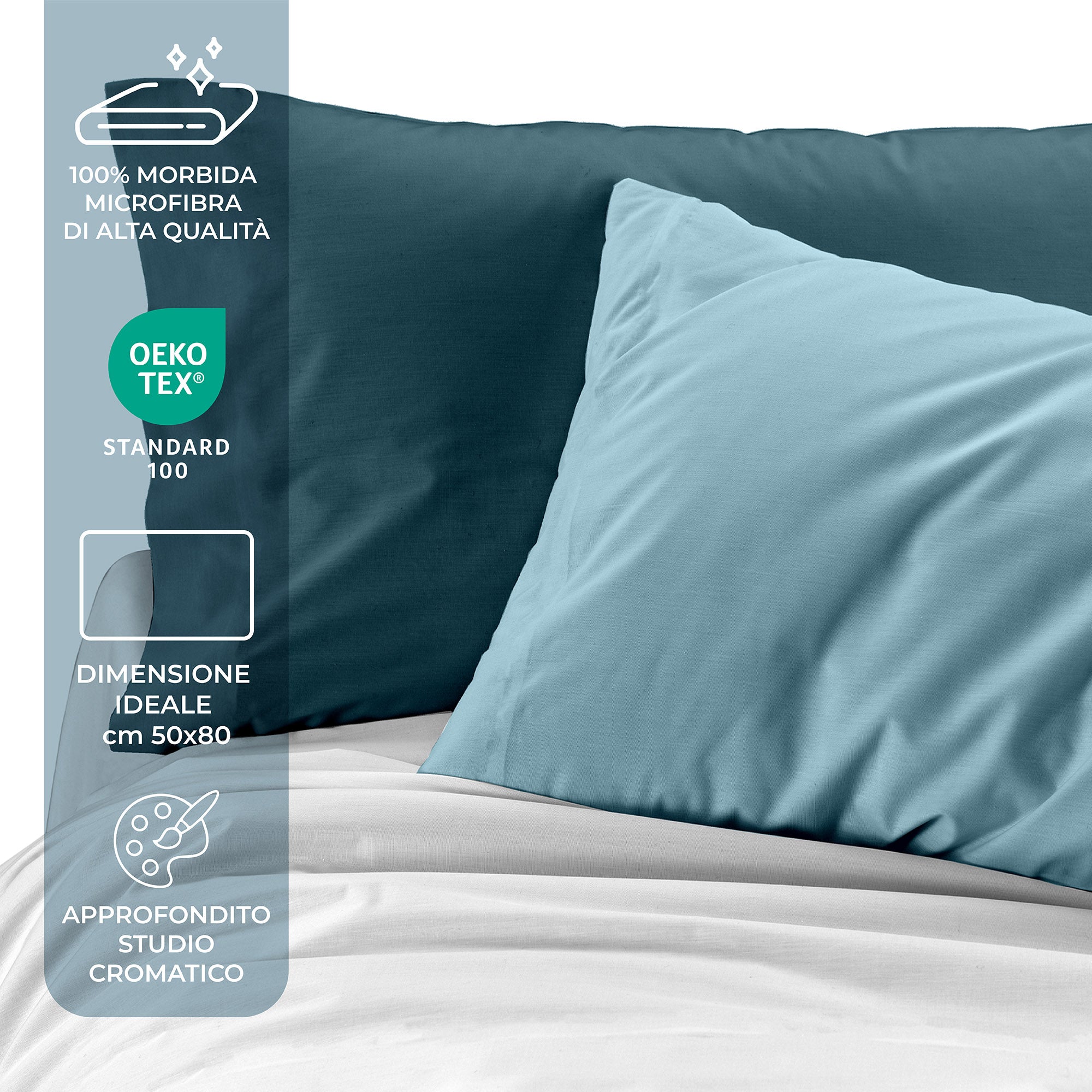 Coppia Federe per Cuscini Letto in Morbida Microfibra Ruggeri Everyday