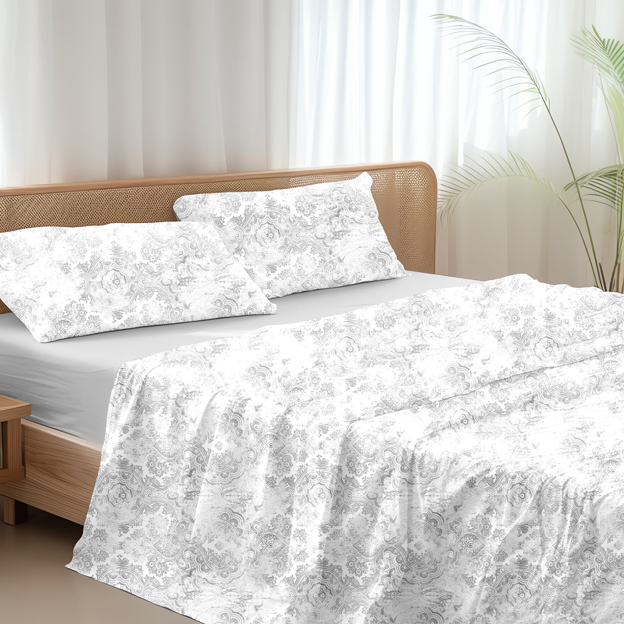 Completo Letto Matrimoniale Batik Grigio - Collezione Everyday