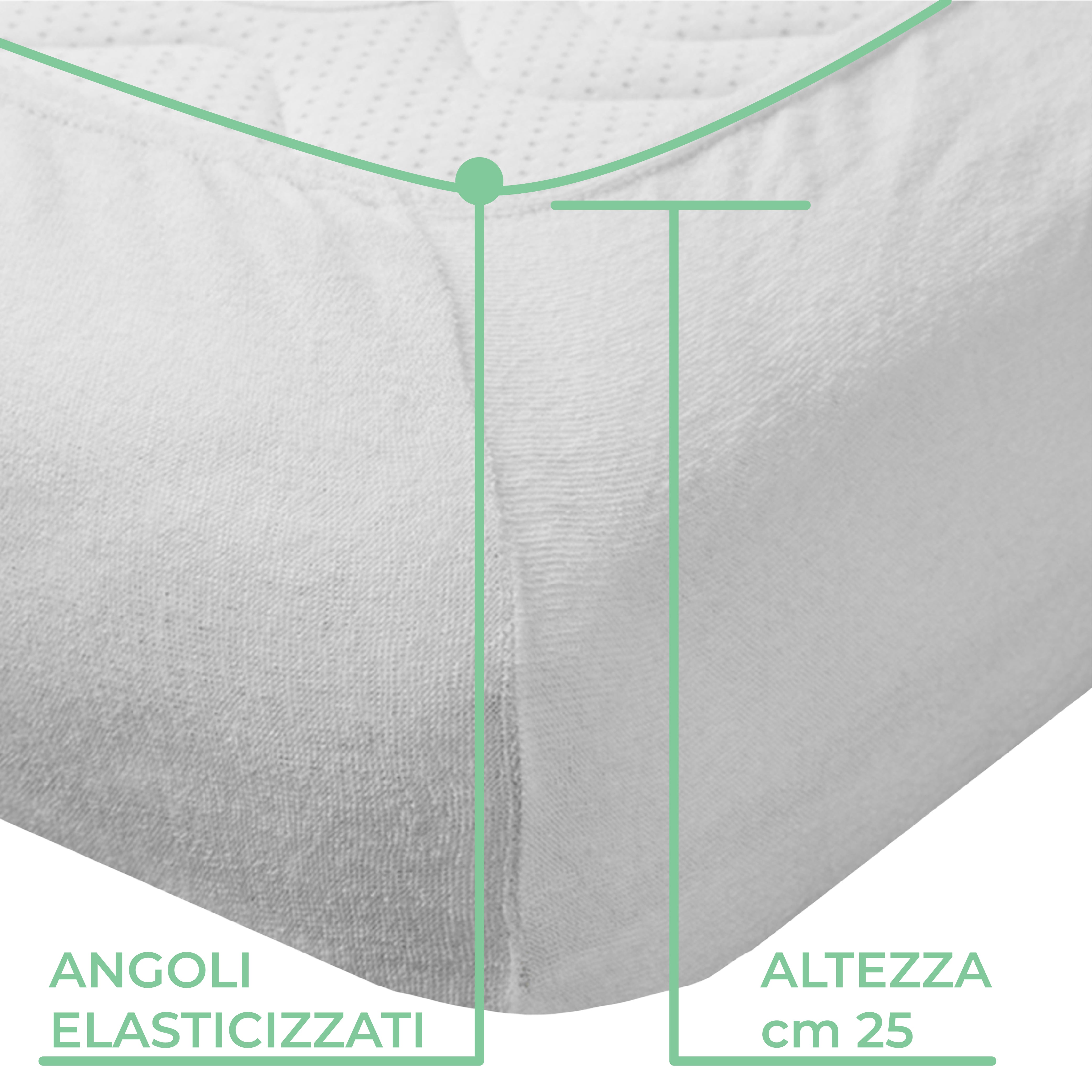 Coprimaterasso Stretch Liscio con Angoli Elasticizzati by Gilania