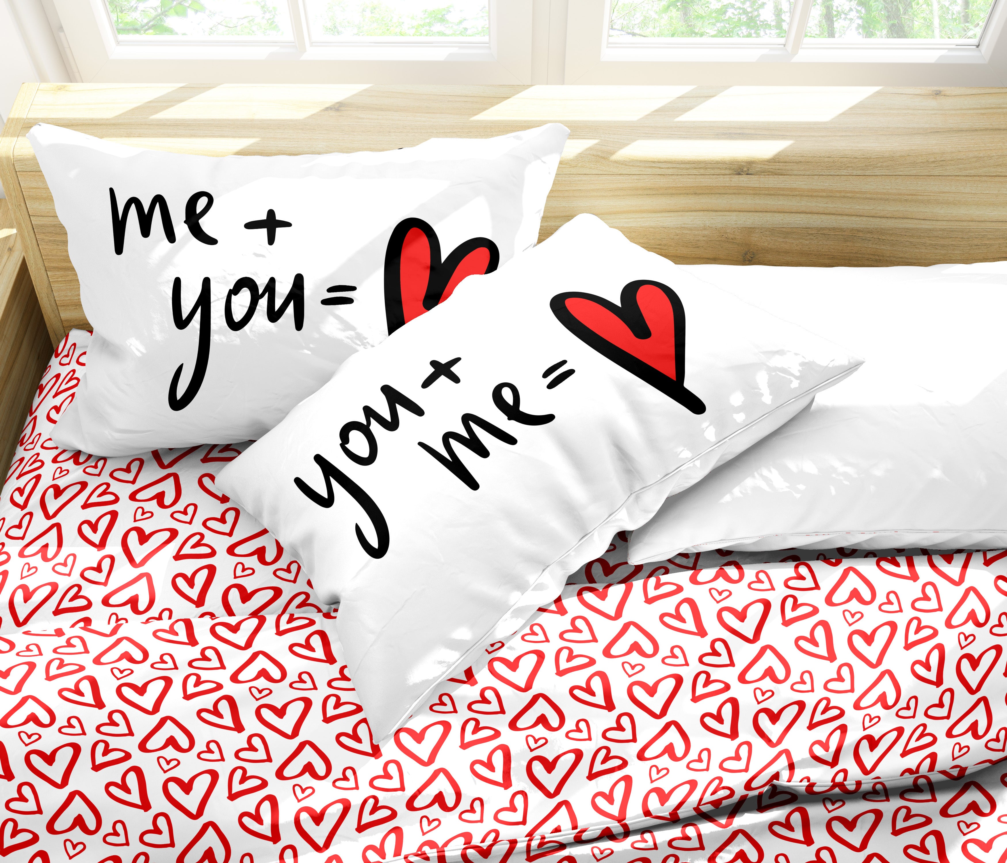 💕 Completo Letto Matrimoniale My Love in Cotone con Federe Doubleface by Gilania💕