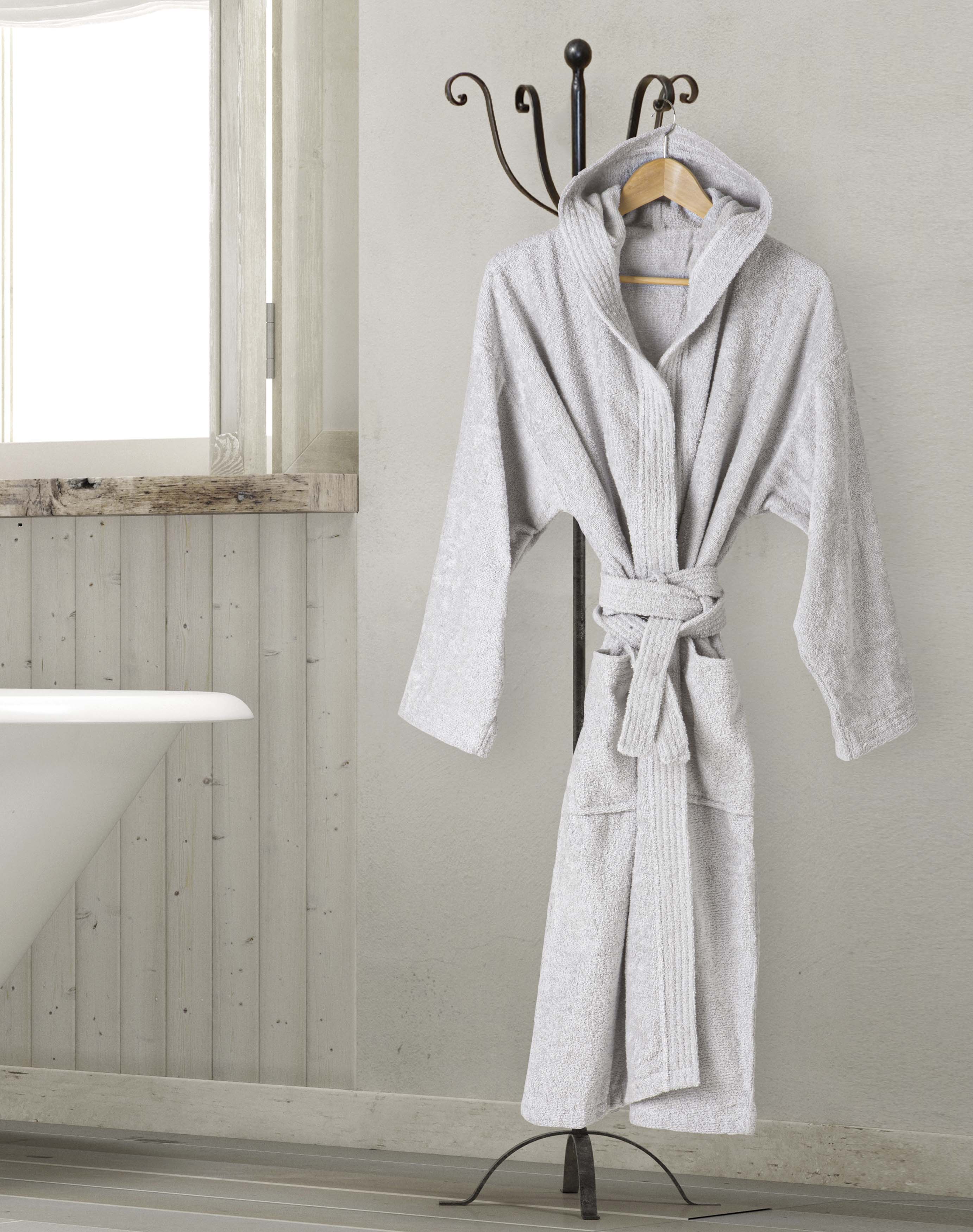 Accappatoio Unisex 100% Morbido Cotone Biologico by Gilania | Grigio | Taglia S/M