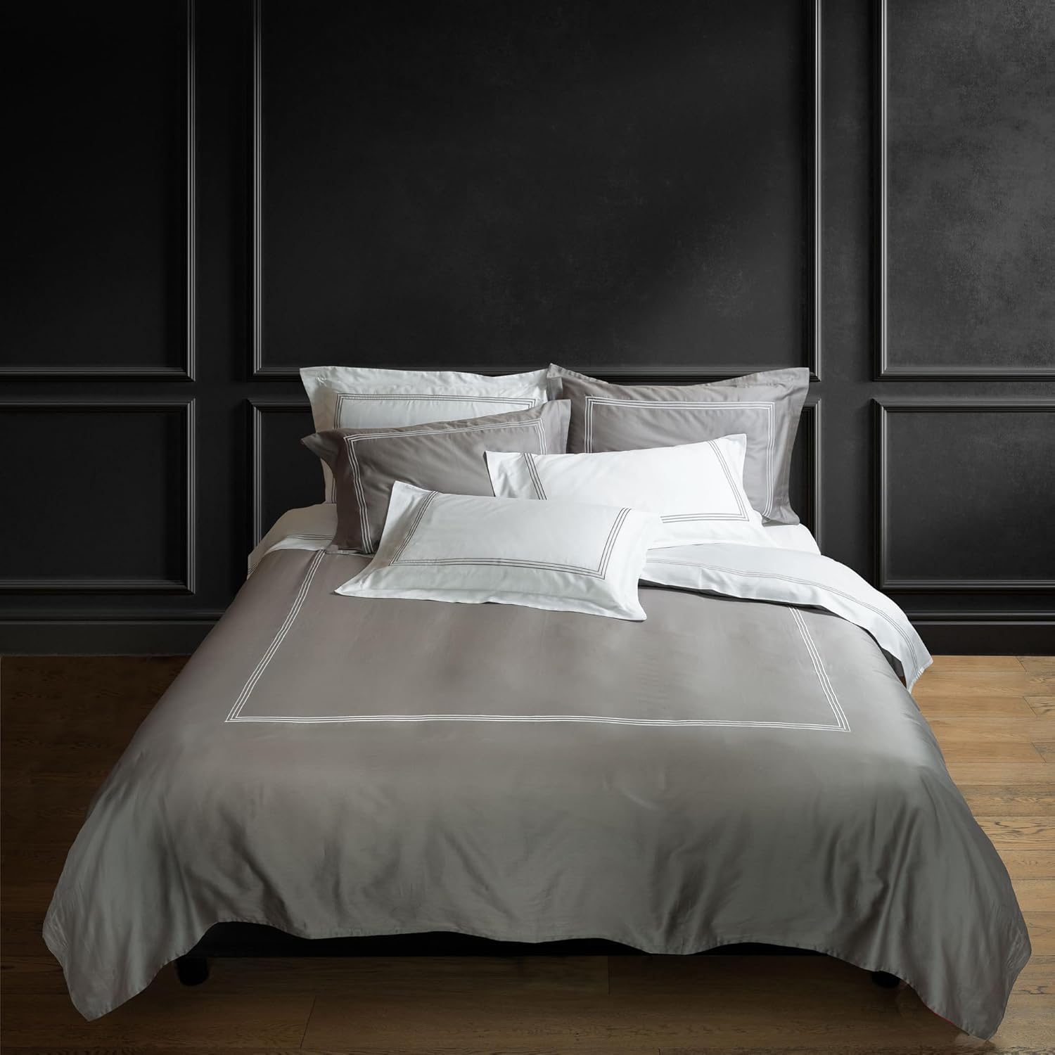 Lenzuolo Sopra Matrimoniale 240x280 cm - 100% Raso di Puro Cotone - Collezione Hotellerie Parah (Bianco)