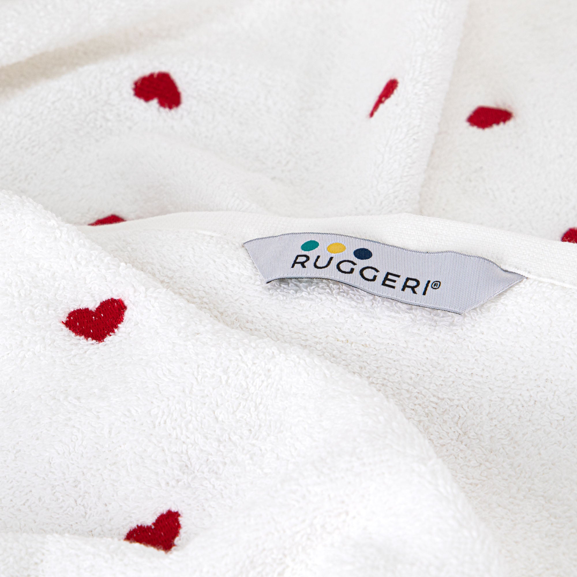 Set 3 Asciugamani Bagno in Cotone con Cuoricini Ricamati by Sono a Casa