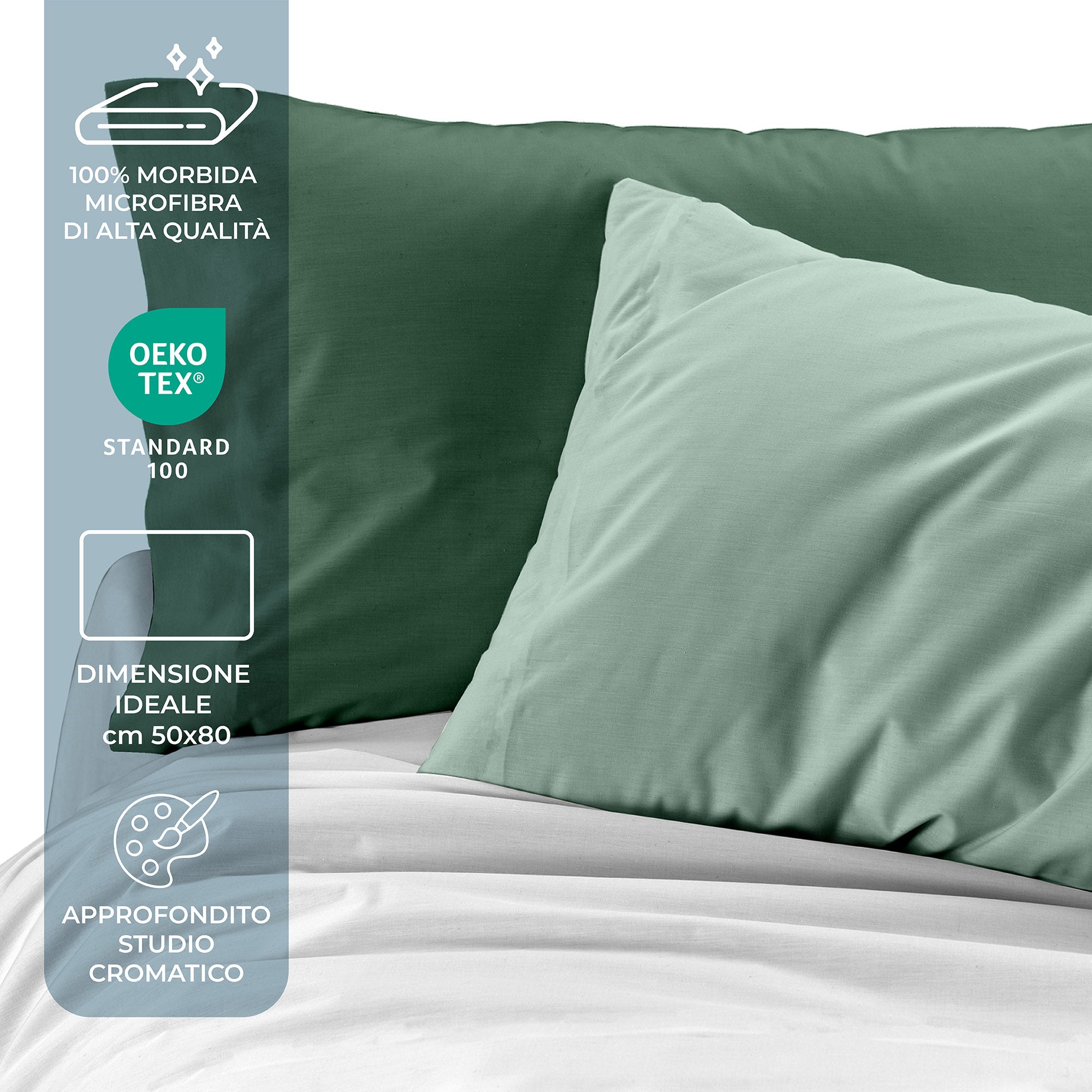 Coppia Federe per Cuscini Letto in Morbida Microfibra Ruggeri Everyday